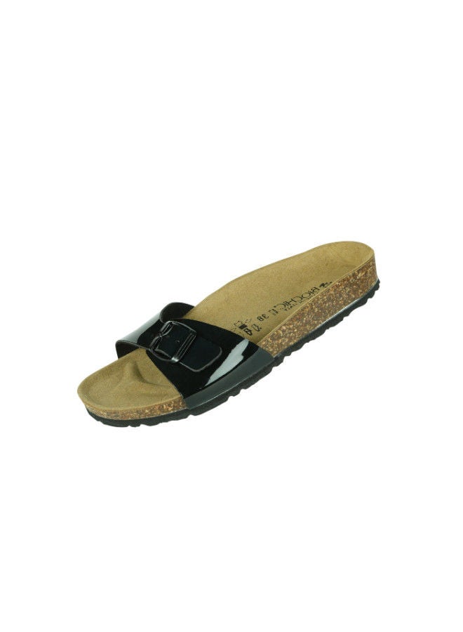 Biochic Ladies Single Strap Sandals 012-480 1837-Black - Image 3