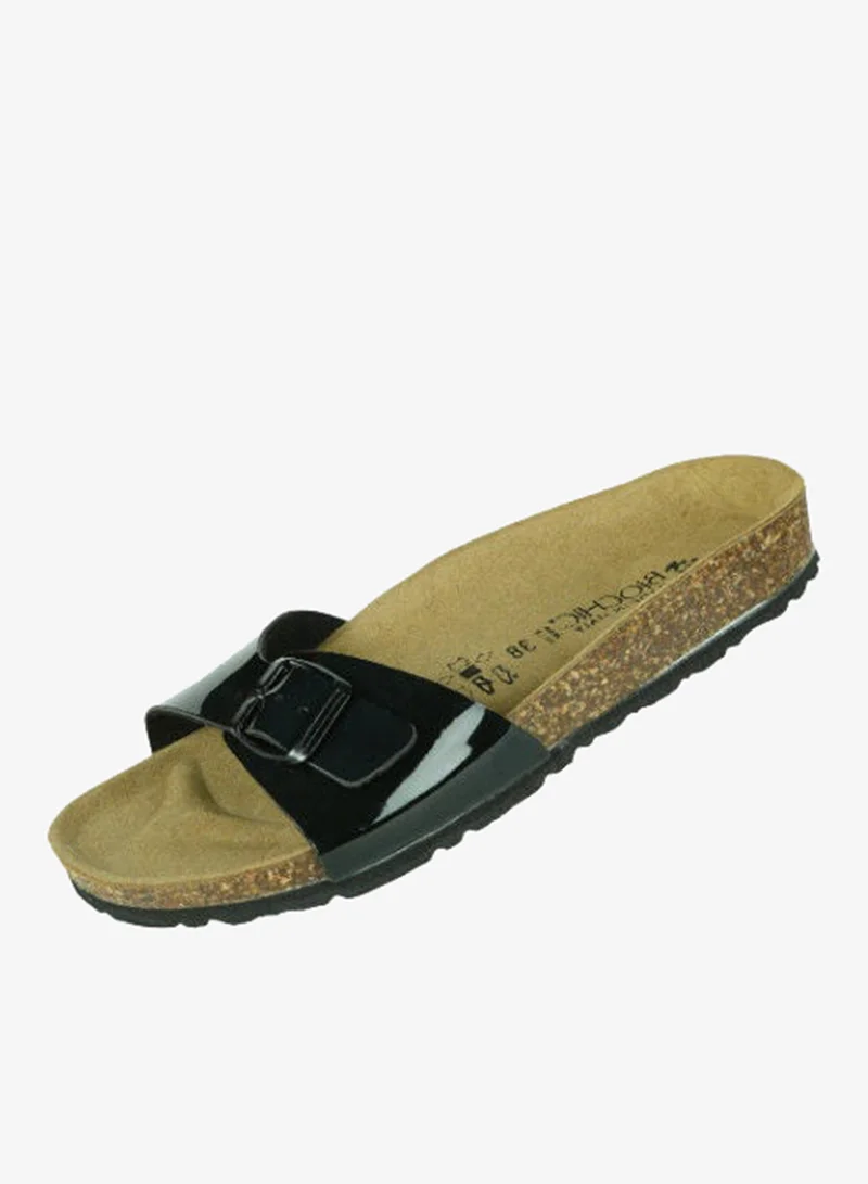 Biochic Black Biochic Ladies Single Strap Sandals 012-480 1837-Black for Women | Best Price UAE