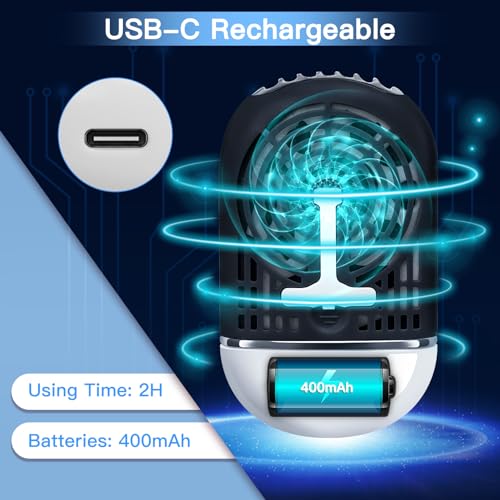 mlogiroa Lash Fan Mini Portable Eyelash - Handheld for Eyelash Extension Rechargeable USB C Air Cooling Blower Fan with Built in Sponge Lash Extension Application(Black) - Image 3