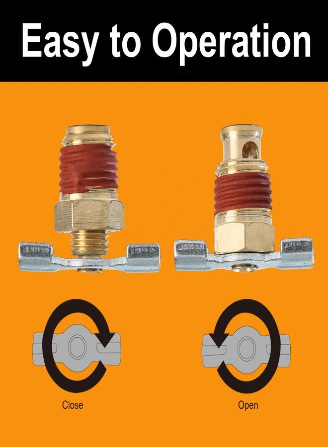 SUNROAD 3Pc Drainage Valve with Wing Nut Handle, 1/4 NPT Inlet.SUNROAD Brass Winged Tank Drain Cock Wing Style Valve - Image 5
