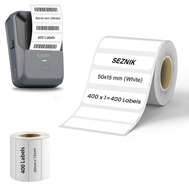 Seznik Sticky Thermal Lables, Label Roll Paper, 2 inch Thermal Labels for Mini Thermal Label Printer, 1 Roll, [Printer NOT Included] (50mmx15mm - 400 Lables) - Image 5