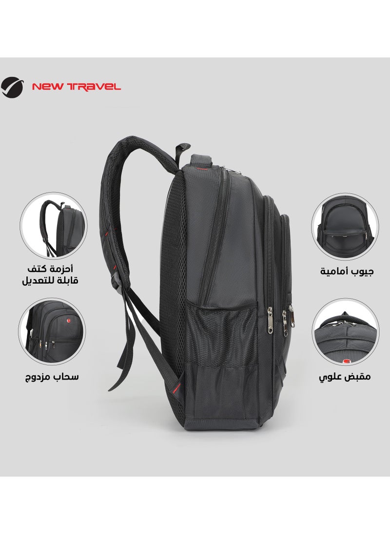 NEW TRAVEL New Travel | Laptop Backpack | School & College Bag | Model LM001-18 | Unisex | 18 Inches | Soft Material | Fabric  - Image 5