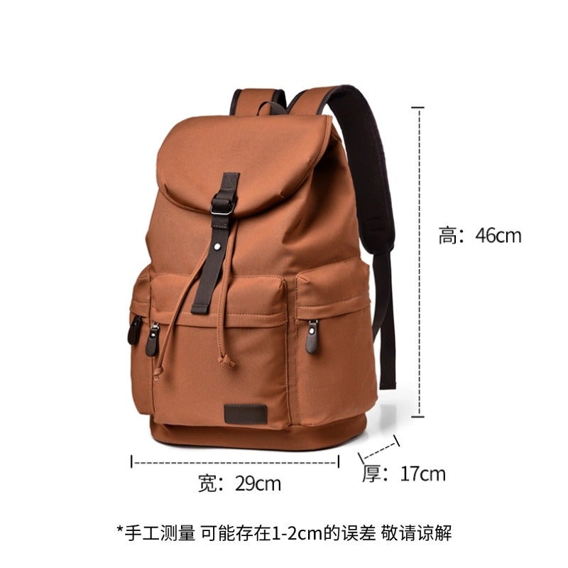 WEIXIER Men's Premium Canvas Backpack, Business Commuter Large Capacity Laptop Bag, Waterproof Student School Bag - Image 5
