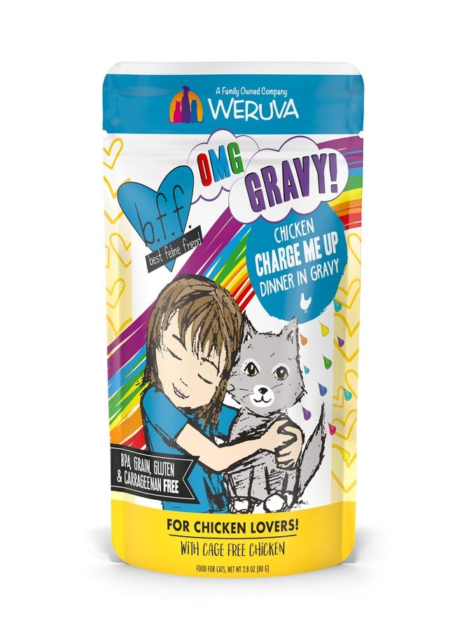 ويروفا Weruva BFF OMG - أفضل صديق للقطط يا إلهي!، دجاج اشحنني مع الدجاج في المرق، عبوة 2.8 أونصة (عبوة من 12) - Image 1