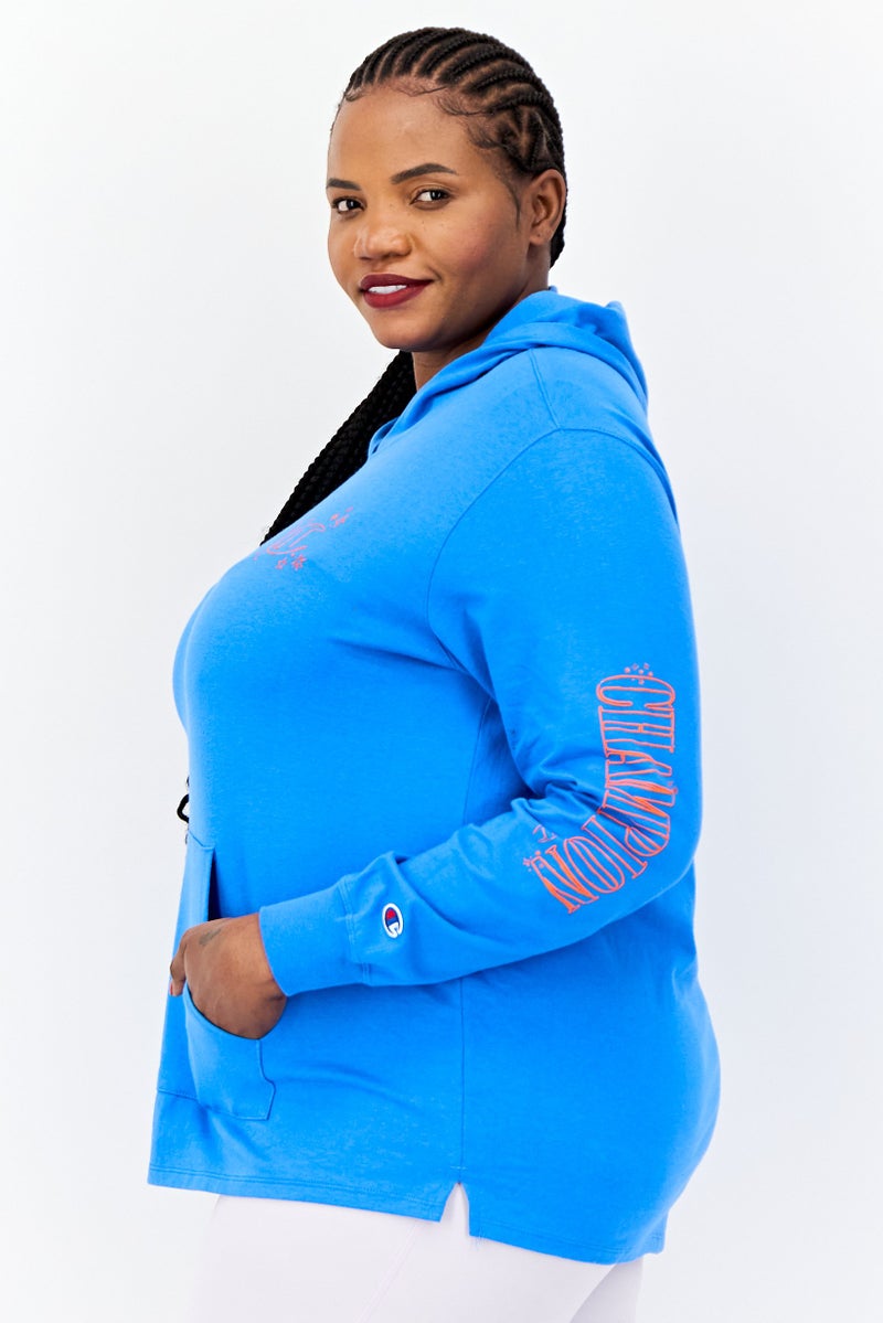 Champion Women Plus Size Long Sleeve Outdoor Sweatshirt, Blue  - Image 2