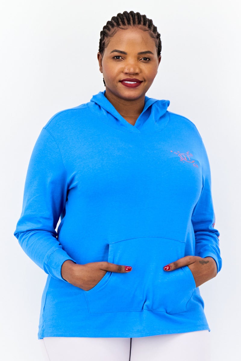 Champion Women Plus Size Long Sleeve Outdoor Sweatshirt, Blue  - Image 1