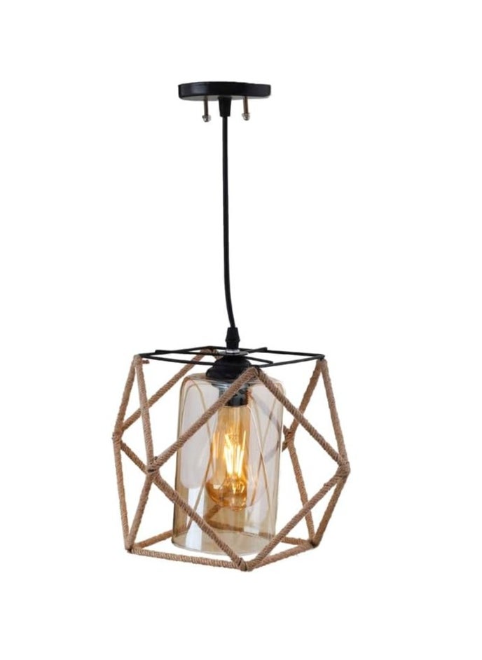 Generic Hexagonal Metal Linen Modern Chandelier Black UnSaLi-22 