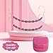 panthra Fake Braces 2Pcs Set Temporary Tooth Decoration with Metal Wires Metal Brackets and Orthodontic Bands Suitable for Orthodontists to Explain for Dental Students to Practice Pink - Image 4