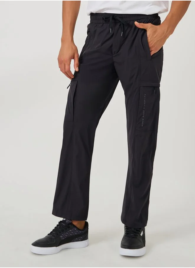 فورت كولينز Fort Collins Solid Drawstring Waist Straight Leg Pants
