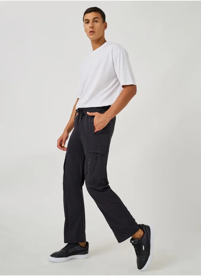 فورت كولينز Fort Collins Solid Drawstring Waist Straight Leg Pants