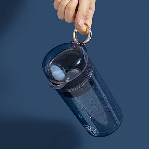 TEMSON Sipper Tumbler – Tritan Sports Water Bottle - Sipper Bottle, Tumbler Mug, Coffee Mug with Airtight Lid – 420 ML(FQ-2931-2) (Blue) - Image 1