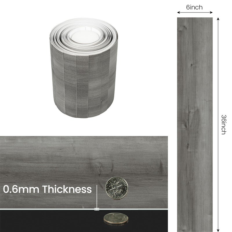 Dureidos Peel and Stick Floor Tile, 10-Pack 15 Sq.Ft, Natural Grey Wood Grain Look, Self Adhesive and Waterproof for Transfer Bathroom, Kitchen, Living Room, Bedroom - Image 2