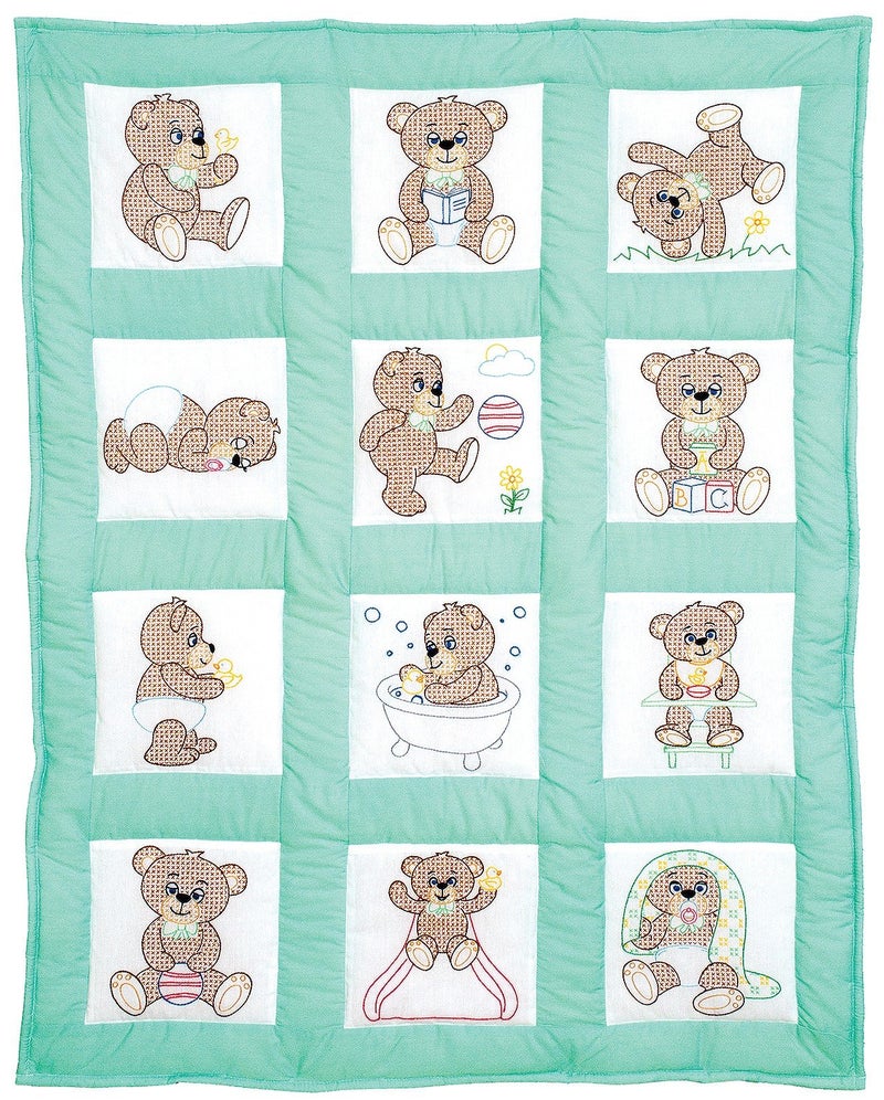 Jack Dempsey Needle Art Teddy Bears 9 Nursery Quilt Blocks