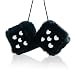 ORNALES Heart Embroidered Fuzzy Dice for Car Mirror 3 Soft Plush Black Hanging Dice Vintage Couple Car Decoration Accessories - Image 2