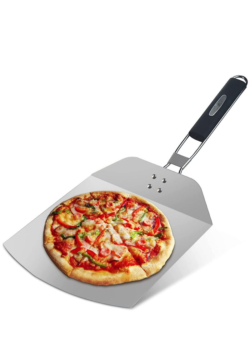 Y&D Pizza Turning Peel Shovel Lightweight Premium Metal Blade for Oven Paddle Stainless Steel Home Kitchen Restaurant Baking Cake 13 x 9.5 inch  - Image 1