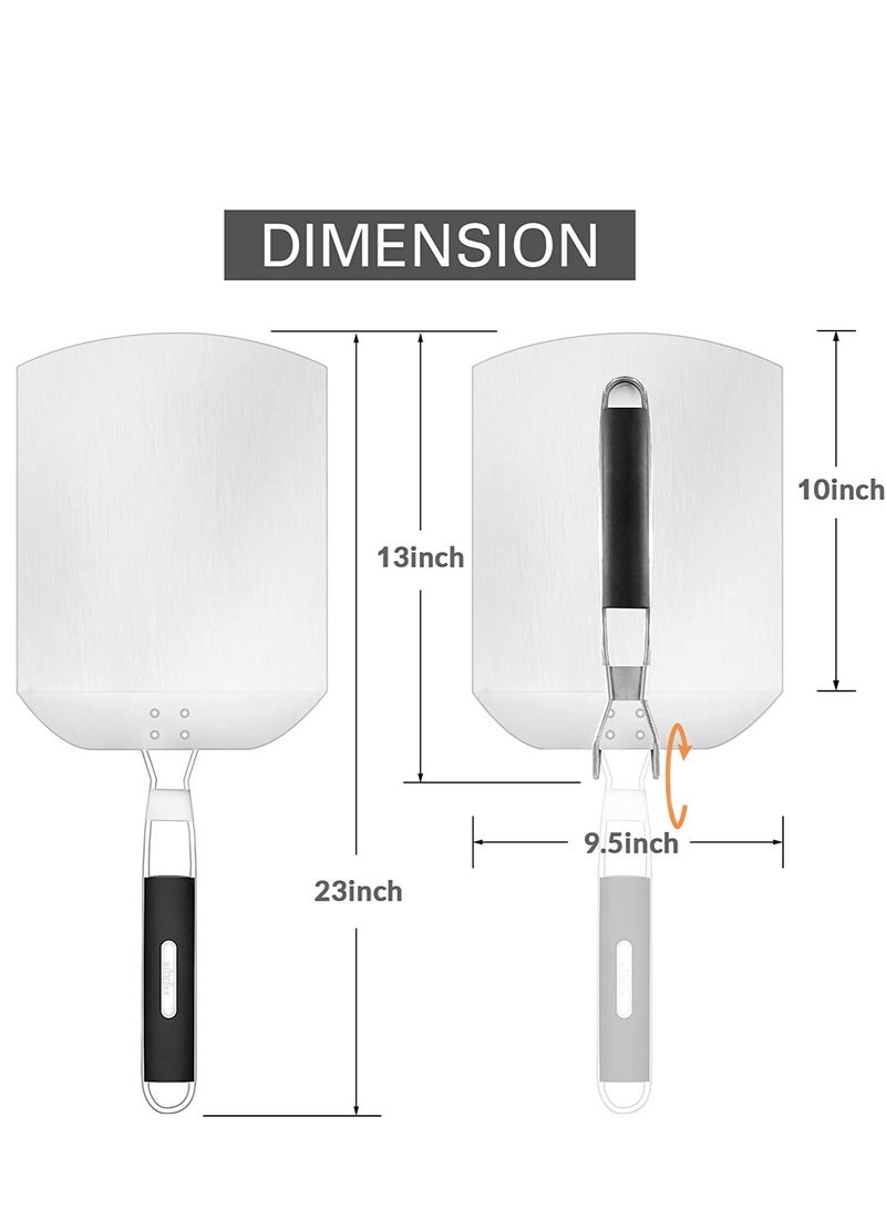 Y&D Pizza Turning Peel Shovel Lightweight Premium Metal Blade for Oven Paddle Stainless Steel Home Kitchen Restaurant Baking Cake 13 x 9.5 inch  - Image 5