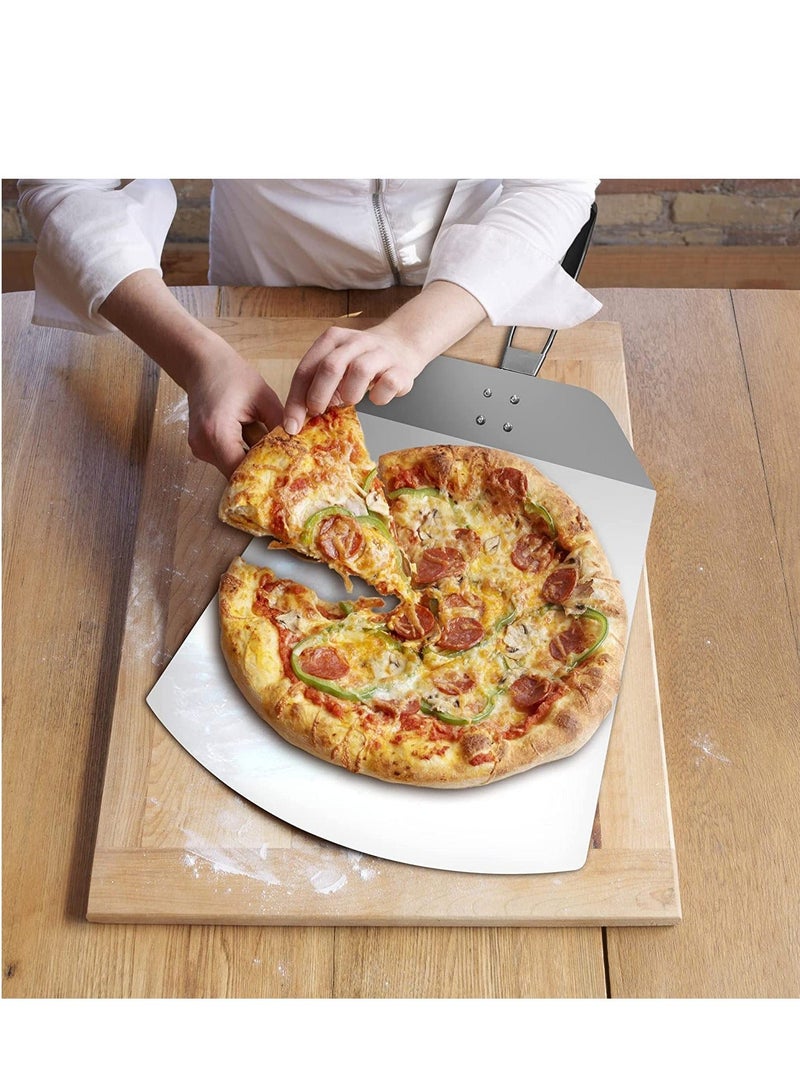 Y&D Pizza Turning Peel Shovel Lightweight Premium Metal Blade for Oven Paddle Stainless Steel Home Kitchen Restaurant Baking Cake 13 x 9.5 inch  - Image 3
