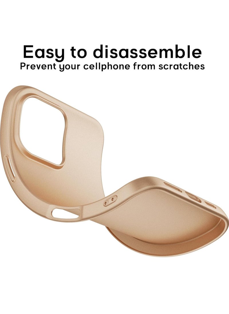 Raxoom iPhone 16 Pro Max Ultra-Thin Matte Gold Case â€“ Soft Touch Cover with Camera Lens and Screen Protectors, Anti-Scratch Shockproof Slim Design - Image 5