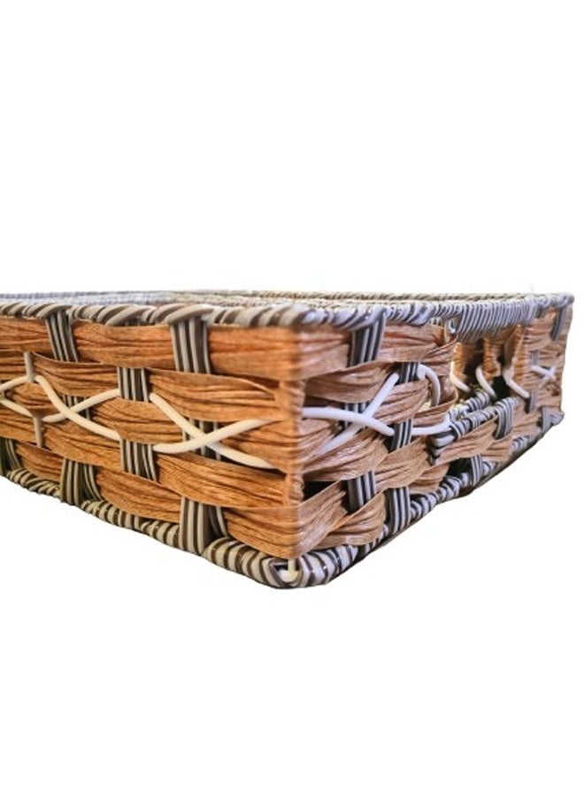 NKX Set of 3 Multifunctional Rattan Tray food Container  - Image 4