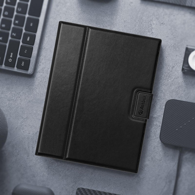 Antbox Case for iPad (A16) 11th (11'')/ 10th Generation (10.9'') High Grade Skin-Touch Vegan Leather with Built-in Pencil Holder Auto Sleep/Wake Function (Black) - Image 2
