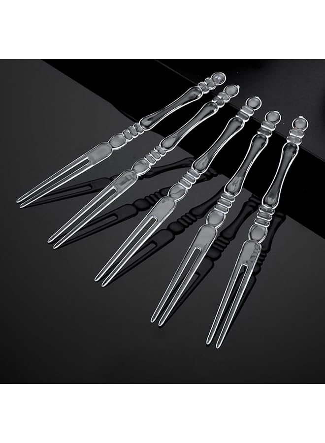 ECVV 150 Pcs Disposable Plastic Fruit Forks Mini Cake Forks Tasting Appetizer Cocktail Forks Picks Small Dessert Food Picks Sticks 150Pcs - Image 1