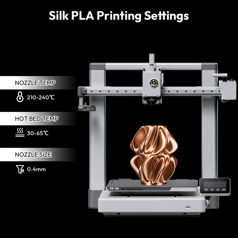 AMOLEN خيوط AMOLEN من PLA الحرير 1.75 مم لطابعات 3D، خيوط ذهبية لامعة بلون القهوة للطباعة ثلاثية الأبعاد، بكرة 1 كجم (2.2 رطل)، متوافقة مع معظم طابعات FDM (حرير ذهب القهوة) - Image 3