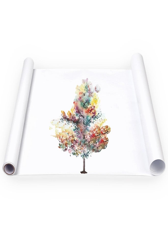 Huakaile لفة ورق قماشية طويلة 11.8" × 590" (49 قدم)، ورق لوح إعلانات أبيض كبير، ورق فني مقاوم للتلاشي للف الهدايا والرسم والحرف والملصقات واللافتات والتتبع (لفة واحدة) - Image 1