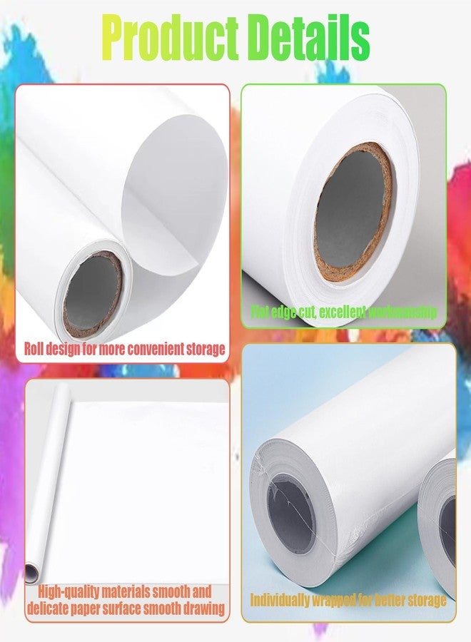 Huakaile لفة ورق قماشية طويلة 11.8" × 590" (49 قدم)، ورق لوح إعلانات أبيض كبير، ورق فني مقاوم للتلاشي للف الهدايا والرسم والحرف والملصقات واللافتات والتتبع (لفة واحدة) - Image 4