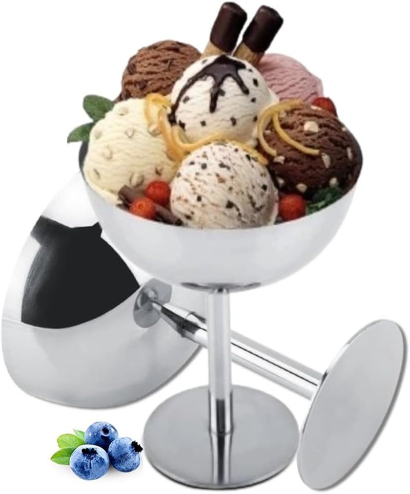 Haofy Ice Cream Cups Stainless Steel Ice Cream Bowls Resuable Dessert Cups Dessert Dish for Serving Ice Cream Salad Fruit Pudding Tall - Image 1