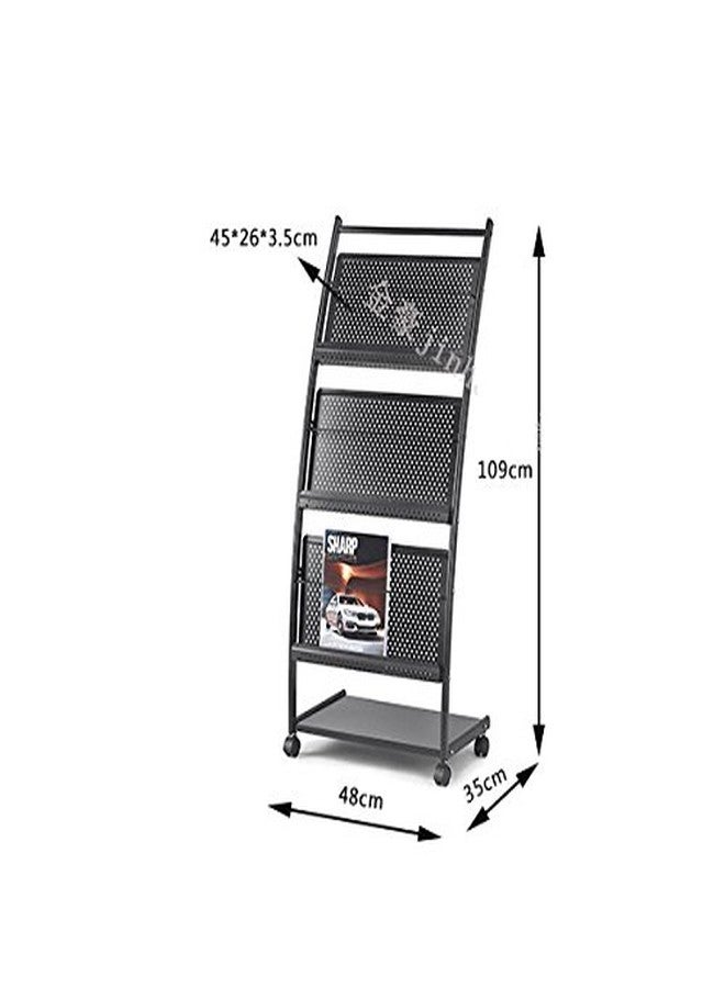 ABAJ A4 Metal Catalogue Stand,Magazine Stand, Portable Brochure Stand, Leaflet Stand, Literature Rack, Folding Magazine Holder,Floor Standing Magazine Holder Rack, Display Stand for Office -1602 - Image 2