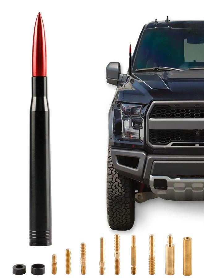 BJSIA Universal Bullet Antenna, Truck Antenna Car Antenna Replacement Compatible with Ford, Dodge, Chevrolet, GMC, Jeep, Toyota Replacement Antenna, Red, Car Accessories - Image 1