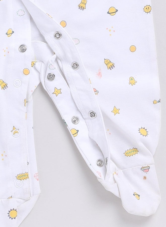 Dollar Junior Tiny Crews Baby Boys & Baby Girls Shoe Romper - White, 1-3M - Image 3