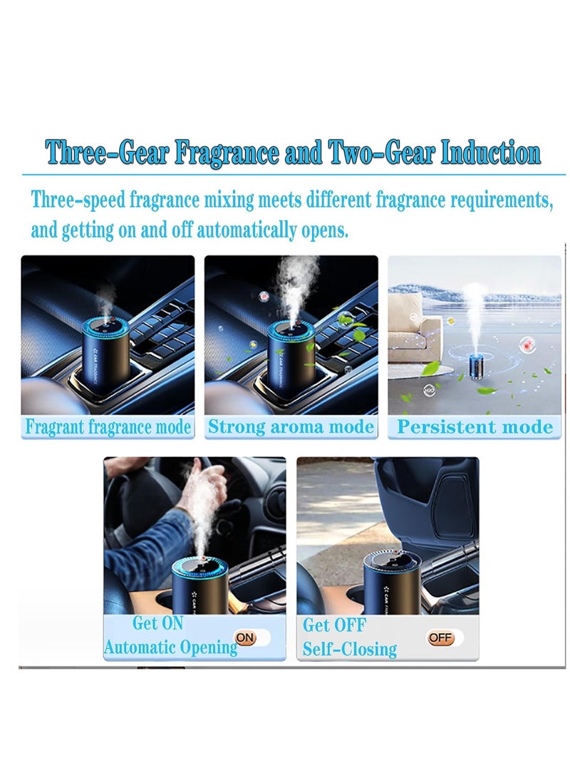 Car Diffuser Smart Car Air Freshener USB Rechargeable Mini Portable Diffuser with 7 LED Color Changing Light and Auto-Off Safety Switch for Car Home Office Bedroom - Image 3