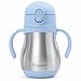 Bakpoco Stainless Steel Straw Sippy Cup for Toddlers 13 Years Old Insulated Toddler Water Bottle Baby Training Tumbler with Handles 8oz Kids Straw Cups for Travel Daycare At Home Blue - Image 2