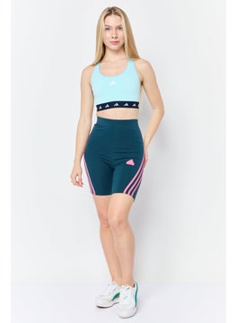 Adidas Women Sportswear Fit Pull On Training Short, Teal Blue  - Image 2