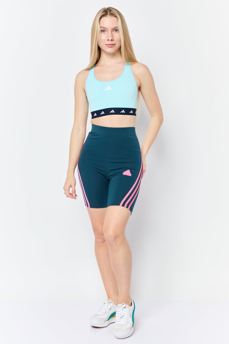 Adidas Women Sportswear Fit Pull On Training Shorts, Teal Blue - Image 2