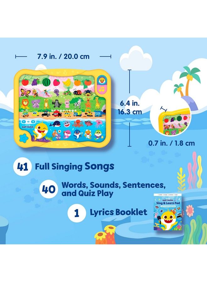 Pinkfong Baby Shark Sing & Learn Pad With Lyrics Booklet Baby Shark Toys Interactive Learning Toys For Toddlers Learning & Education Toys Baby Shark Gifts For Babies - Image 3