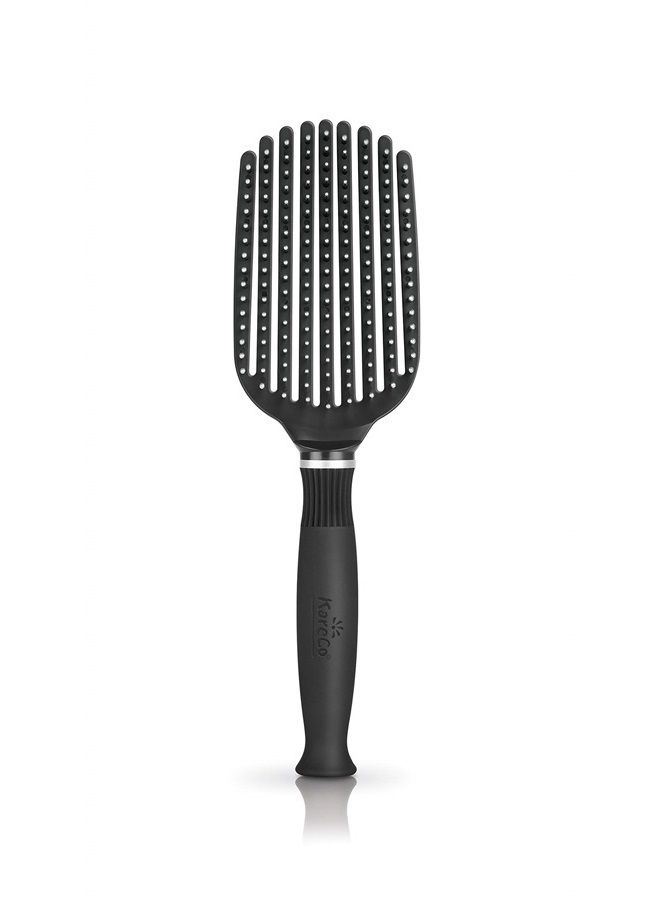KareCo فرشاة تخلص من التشابك، مزيل تشابك لجميع أنواع الشعر، لون أسود - Image 1