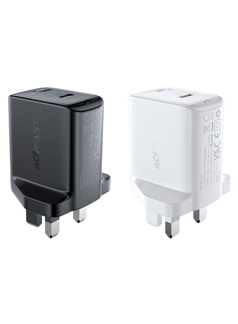 ACEFAST A4 wall charger, single USB-C PD3.0 20W output, UK plug, support most fast charging protocols - Image 5