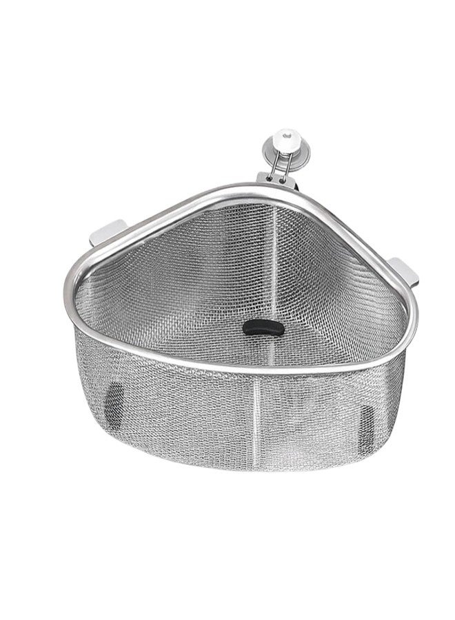 ABTER Sink Corner Hanging Mesh Basket with Adhesive Hook, Stainless Steel Drain Basket for Kitchen Sink - Image 1