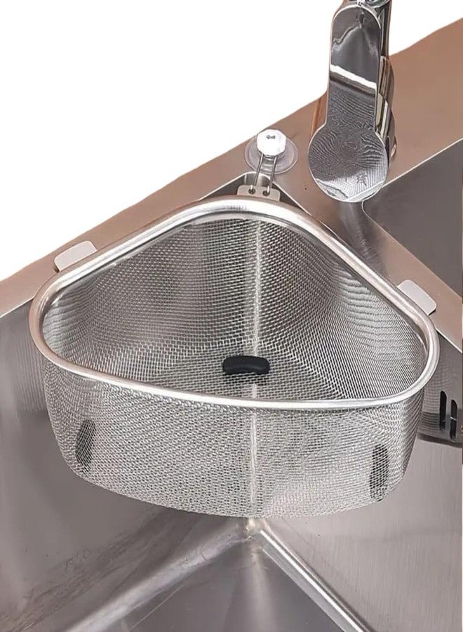 ABTER Sink Corner Hanging Mesh Basket with Adhesive Hook, Stainless Steel Drain Basket for Kitchen Sink - Image 5