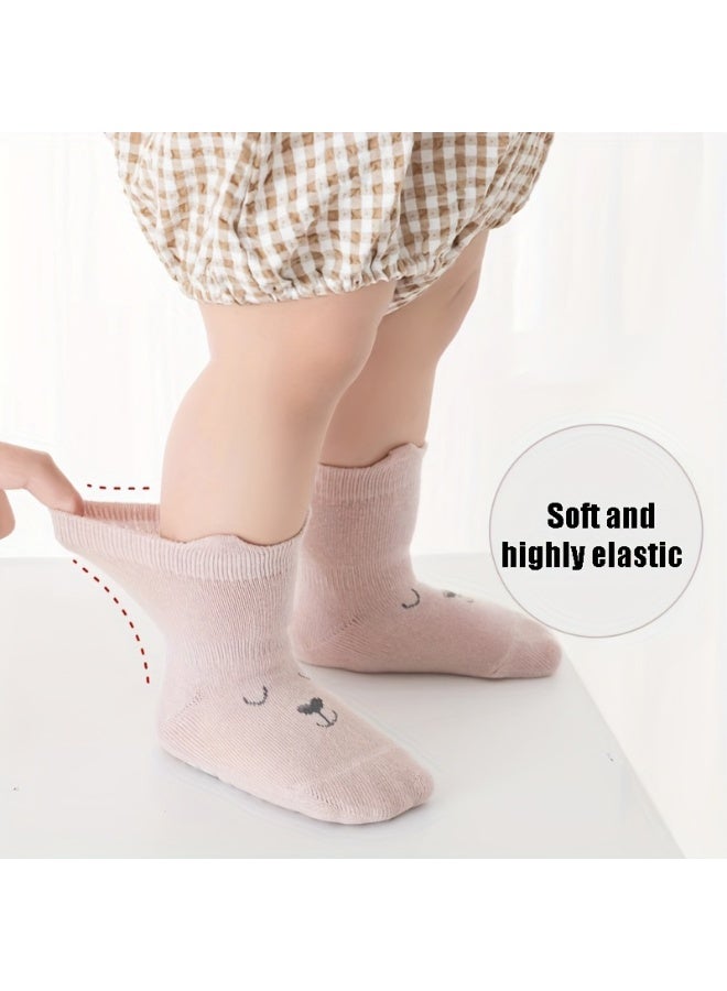 Bebiland 5 Pairs Baby Non-slip Floor Socks, Baby Socks with Grips, Anti-Slip Crew for Infants Toddlers (Multicolors) - Image 5