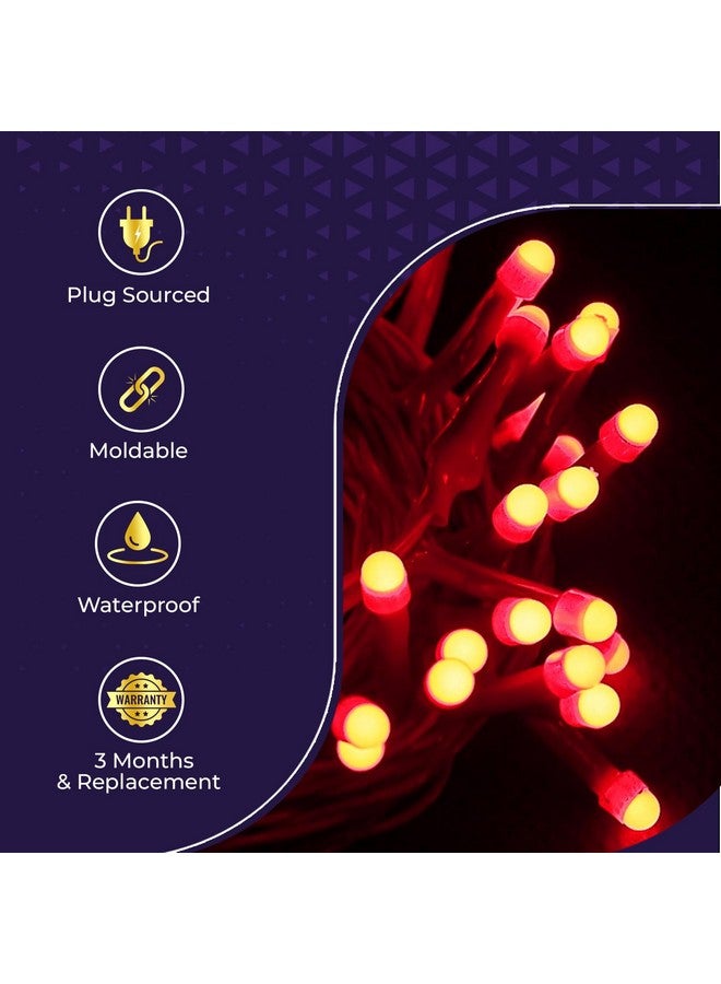 Lexton 40 LED Power Pixel Serial String/Fairy Light | Plug Sourced | Suitable for Home & Outdoor Decoration, Diwali, Christmas, Ramadan, Wedding, Party, Festival (Pack of 1, Red) - Image 4