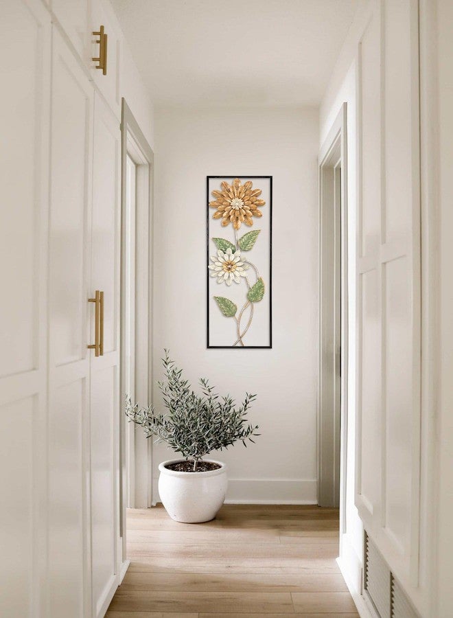 Arborus Metal Wall Art, Set of 2 Large Mordern Rectangular Wall Panels, Abstract Minimalist Flower Wall Décor for Living Room, Bedroom, Kitchen, Hallway Decoration - Image 5