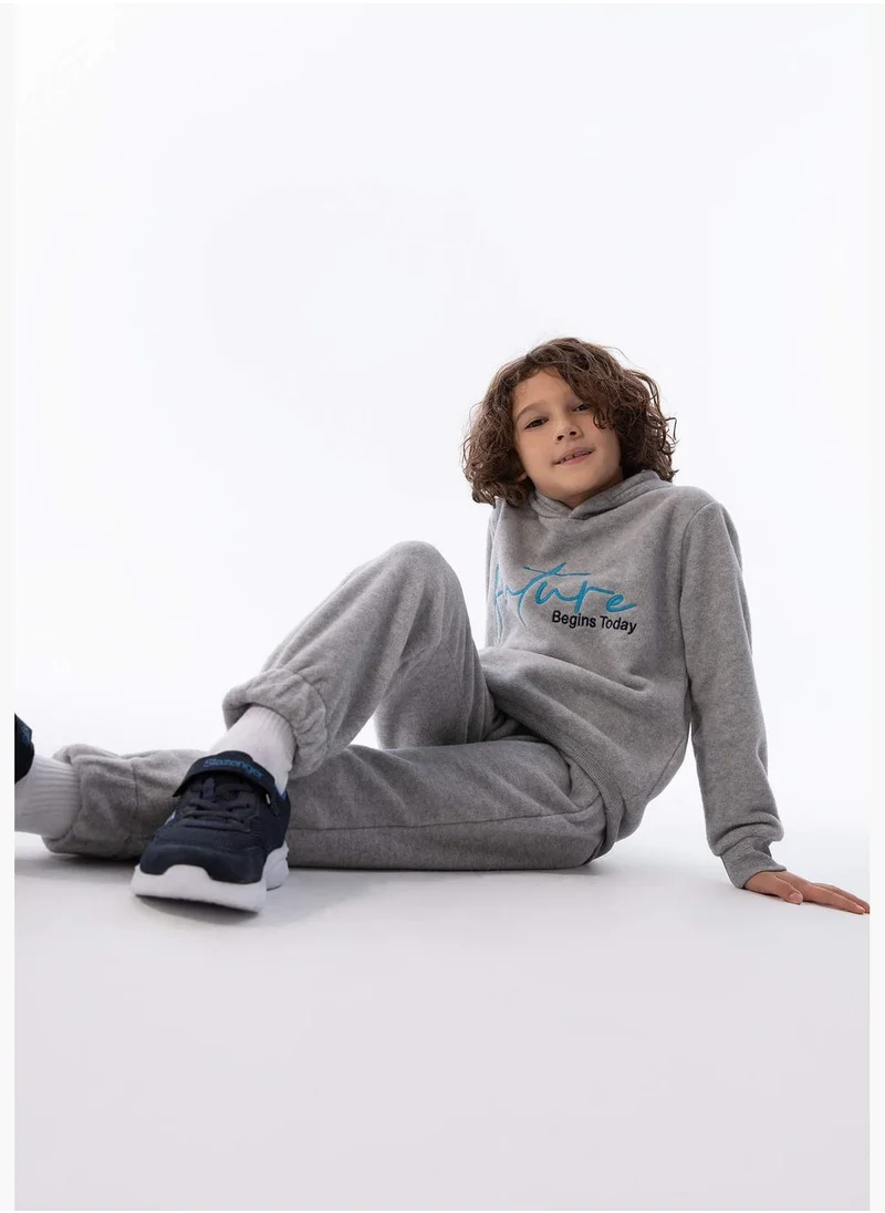 DeFacto Boy Hooded Long Sleeve Knitted Sweatshirt