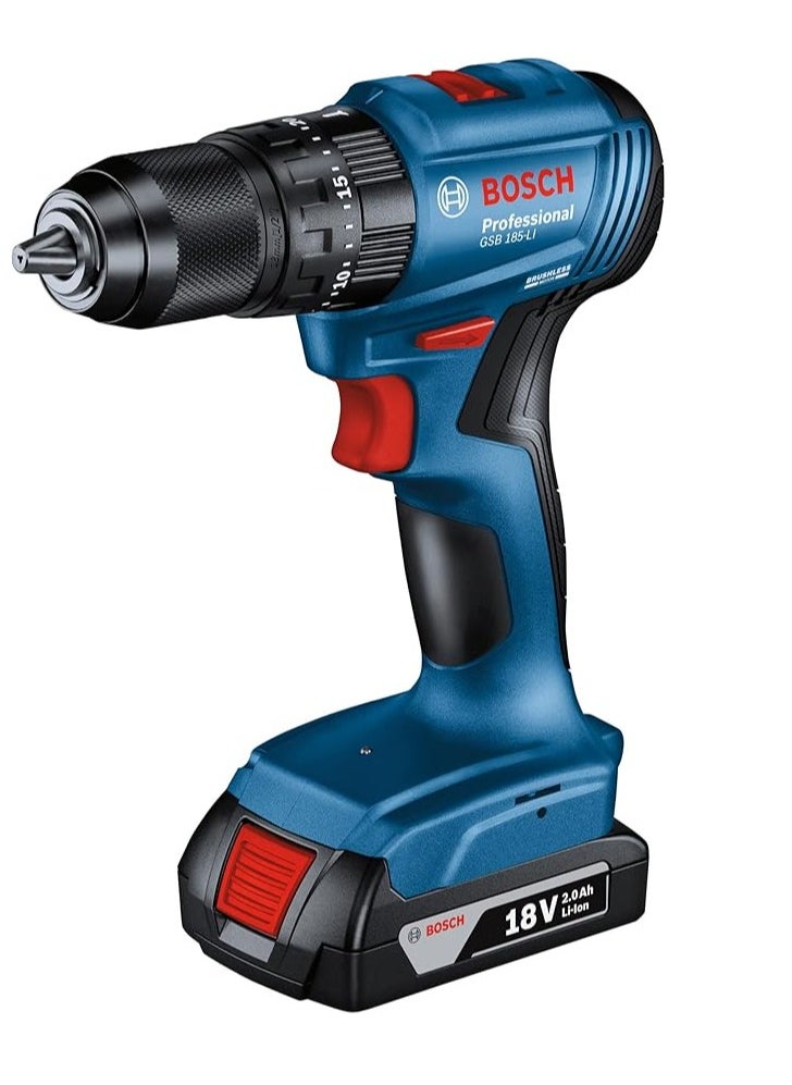 BOSCH - Professional GSB 185-LI 18V Impact Drill (2x2.0 Ah, GAL 18V-20, 23 pcs Accessories) - Image 1