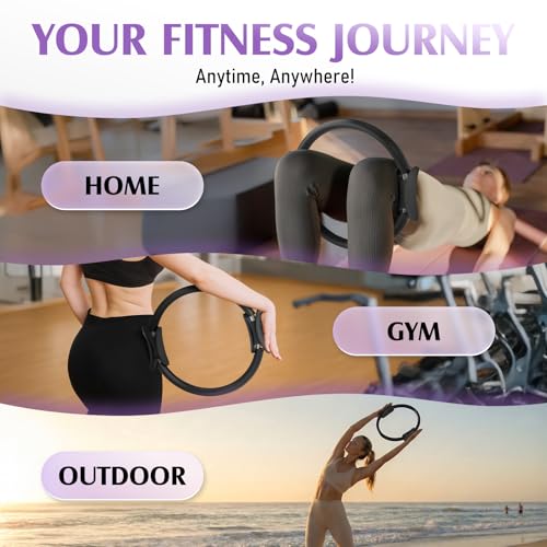 JKSHMYT Pilates Ring Fitness Circle for Women, Pilates Equipment – 14.5" Home Magic Exercise Workout, Better me Pilates Essentials Starter Set for Beginners Toning Shape Full Body - Image 5