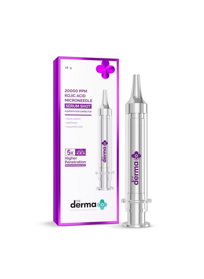 THE derma Co سيروم الوجه من ديرما كو 20000 جزء في المليون من حمض الكوجيك مع إبر دقيقة لتصحيح التصبغات وتجديد البشرة | اختراق أعلى 5 مرات | يعزز إنتاج الكولاجين | ألفا أربوتين | لتقليل البقع الداكنة - 10 جرام - Image 1