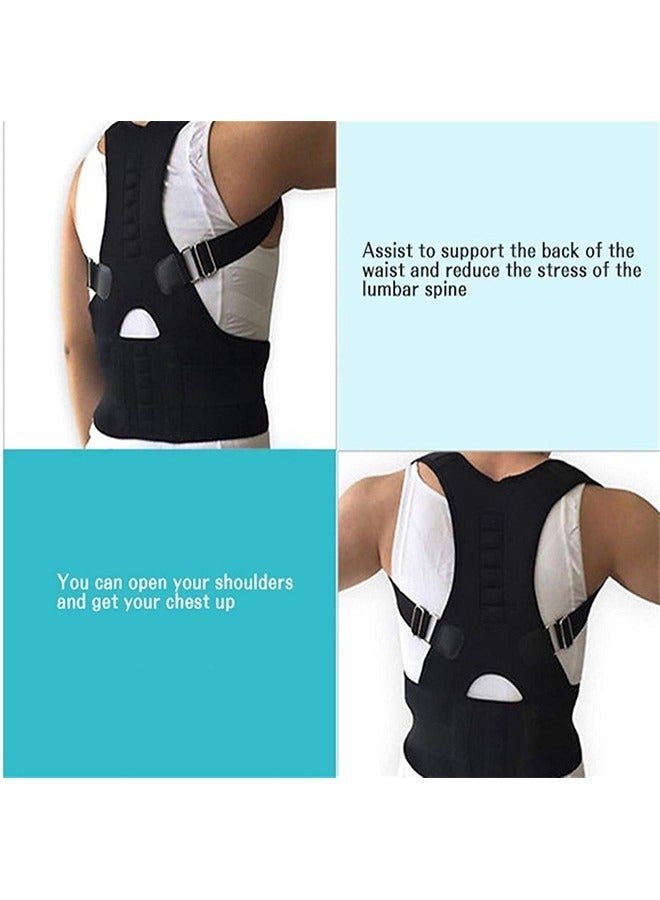 جي أس تصحيح وضع الظهر، انحرف العمود الفقري للرجال والنساء، حزام دعم أسفل الظهر، علاج الكتف، تصحيح وضع ضعيف، تصحيح وضع مضاد الحدباء، أسود الحجم ل - Image 3