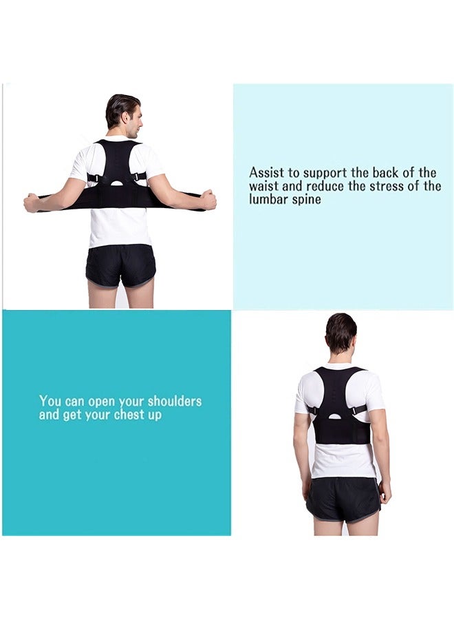 جي أس تصحيح وضع الظهر، انحرف العمود الفقري للرجال والنساء، حزام دعم أسفل الظهر، علاج الكتف، تصحيح وضع ضعيف، تصحيح وضع مضاد الحدباء، أسود الحجم ل - Image 4